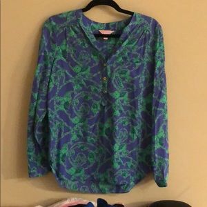 Lily Pulitzer quarter button long sleeve blouse
